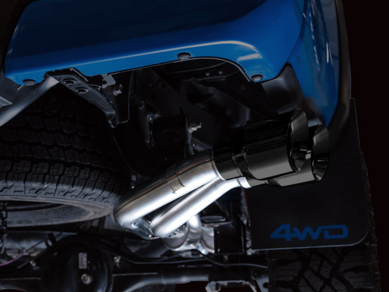 AWE Tuning 3015-33826 AWE 16-22 Toyota Tacoma 0FG Catback Exhaust w/ BashGuard - Dual Diamond Black Tips