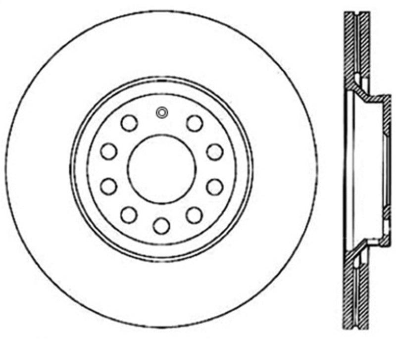 Stoptech 127.33113R StopTech 09 VW Passat CC / 06-09 Passat Slotted & Drilled Right Rear Rotor