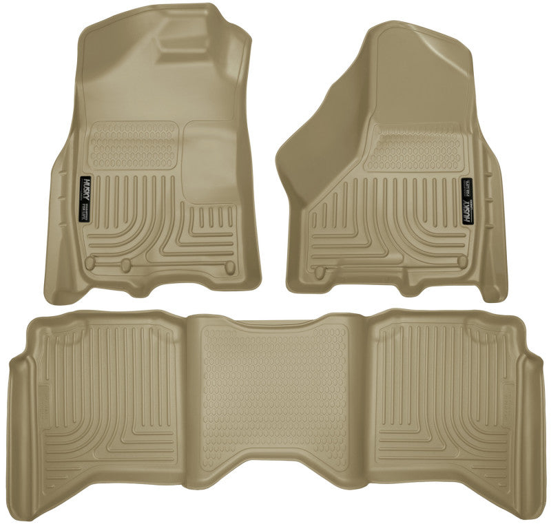 Husky Liners 99003 2012 Dodge RAM 1500/2500/3500 Crew Cab WeatherBeater Combo Tan Floor Liners