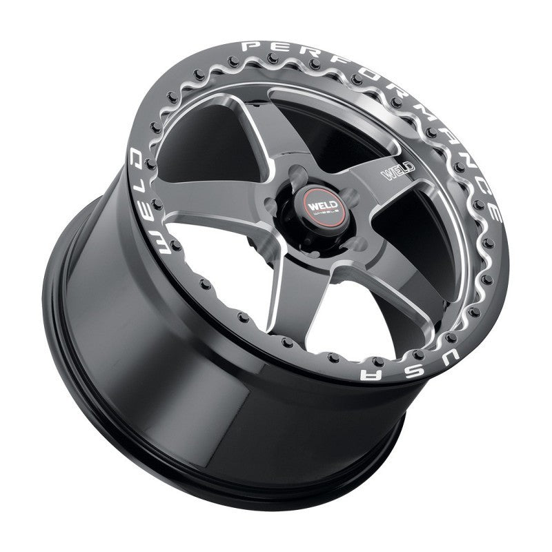 Weld S90470075P38 S904 17x10 Ventura Beadlock 5x127 ET38 BS7.00 Gloss BLK MIL DIA 71.5