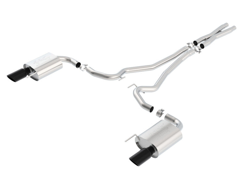 Borla 140591BC Atak S Cat-Back 15-17 Ford Mustang GT 5.0L V8 MT/AT 2.5in pipe 4in tip (Black Chrome)