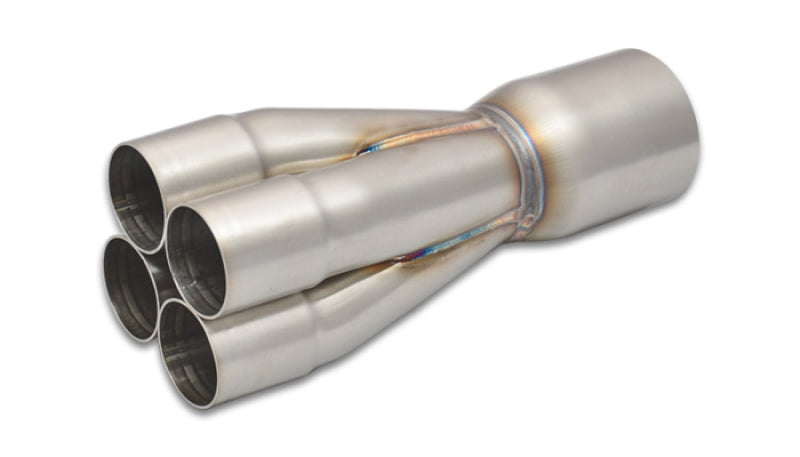 Vibrant 10302 4-1 SS Merge Collectors (1-3/4in Inlet Slipover ID 2-1/2in Merge Outlet OD) Single Unit