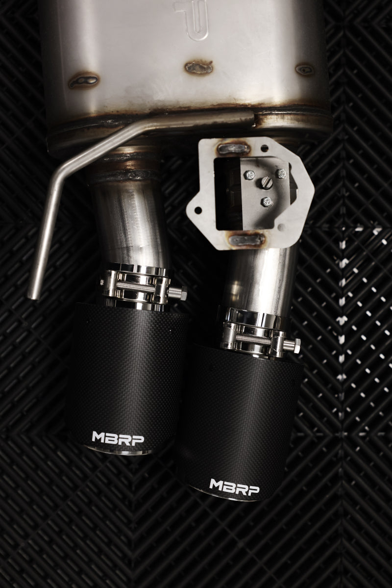 MBRP S72233CF 18-22 Ford Mustang 2.3L Ecoboost 3in Cat-Back Exhaust w/ Quad Carbon Fiber SS Tips - T304