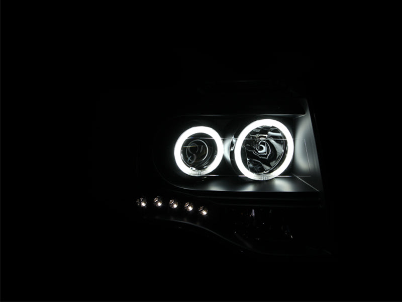 ANZO 111113 2007-2014 Ford Expedition Projector Headlights w/ Halo Black