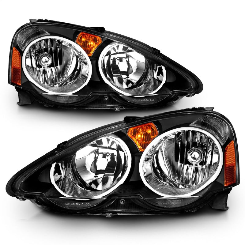 ANZO 121209 2002-2004 Acura Rsx Crystal Headlights Black