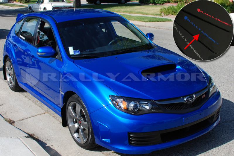 Rally Armor MF15-UR-BLK/BL 08-11 Subaru STI (Hatch Only) / 11-14 WRX (Hatch Only) Black UR Mud Flap w/Blue Logo