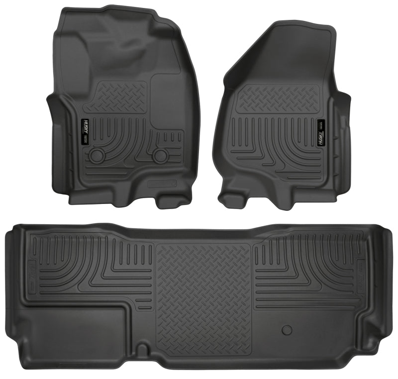Husky Liners 99721 2012.5 Ford SD Super Cab WeatherBeater Combo Black Floor Liners (w/o Manual Trans Case)