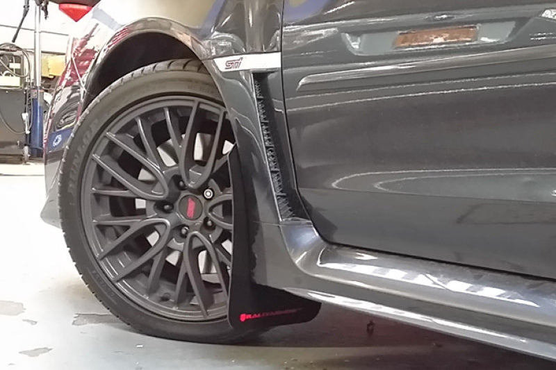 Rally Armor MF32-UR-BLK/RD 15-21 Subaru WRX/STI (Sedan ONLY) Black UR Mud Flap w/ Red Logo