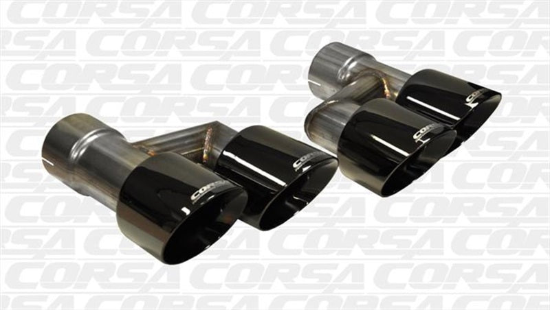 CORSA Performance 14333BLK Corsa 2015-2017 Ford Mustang GT 5.0 Black Quad Tips Kit