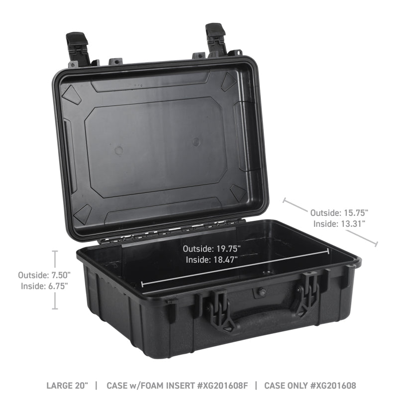 Go Rhino XG201608 XVenture Gear Hard Case - Large 20in. / Lockable / IP67 / Automatic Air Valve - Tex. Black