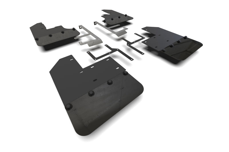 Rally Armor MF104-BLK-MBK 19-24 Jeep JT Gladiator (Mojave/Rubicon) Black Mud Flap w/Metallic Black Logo