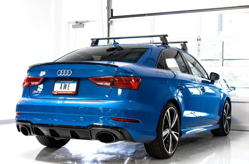 AWE Tuning 3020-33064 17-19 Audi RS3 8V Track Edition Exhaust - Diamond Black Tips RS-Style Tips