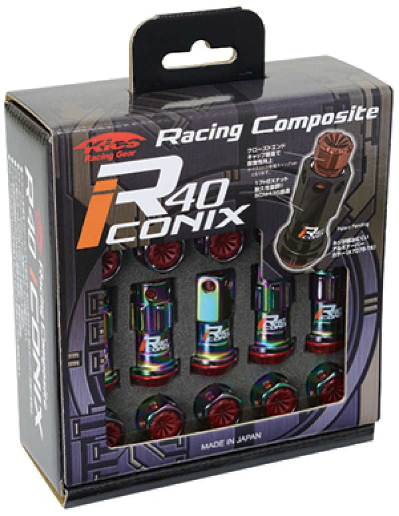 Project Kics WRIF13NK 16+4 Locks Neocro R40 Iconix W/ Plastic Cap (Black) - 12X1.25