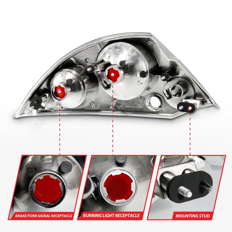 ANZO 221081 2000-2005 Mitsubishi Eclipse Taillights Black
