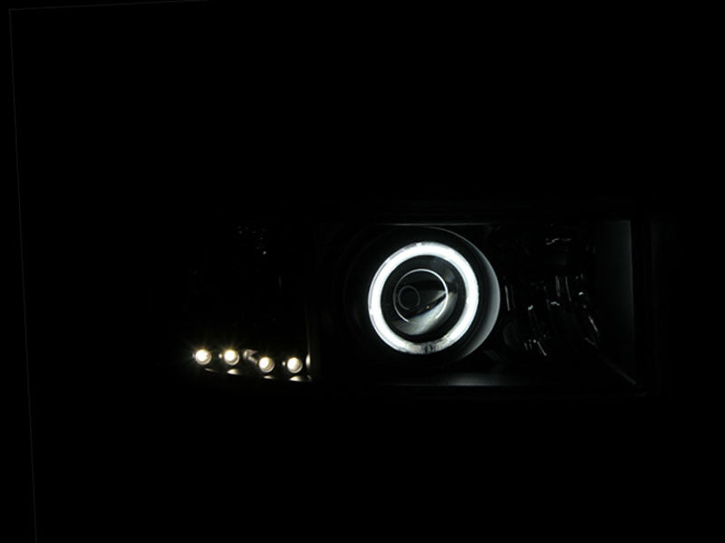 ANZO 111065 1994-2001 Dodge RAM Projector Headlights w/ Halo Black