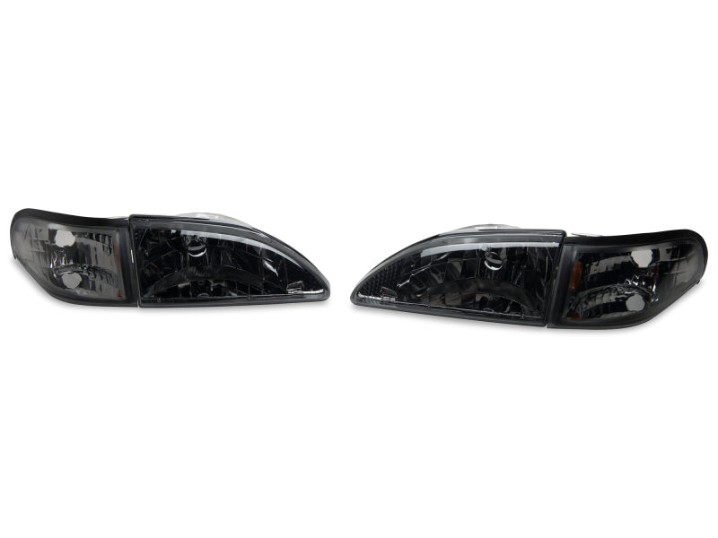 Raxiom 49050 94-98 Mustang Axial Series Cobra Style Headlights- Black Housing (Clear Lens)