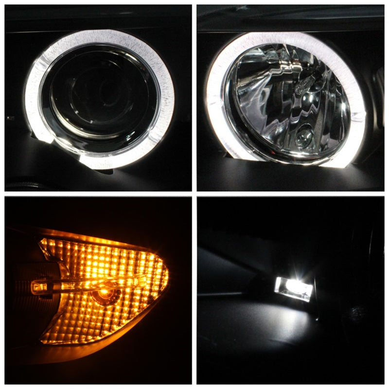 SPYDER 5077141 Spyder BMW E46 3-Series 04-06 2 DR Projector Halogen Model- LED Halo Blk PRO-YD-BMWE4604-2DR-HL-BK