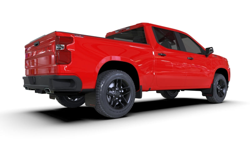 Rally Armor MF121-UR-BLK-WH 19-24 Gen 4 Chevy Silverado 1500 Black UR Mud Flap White Logo