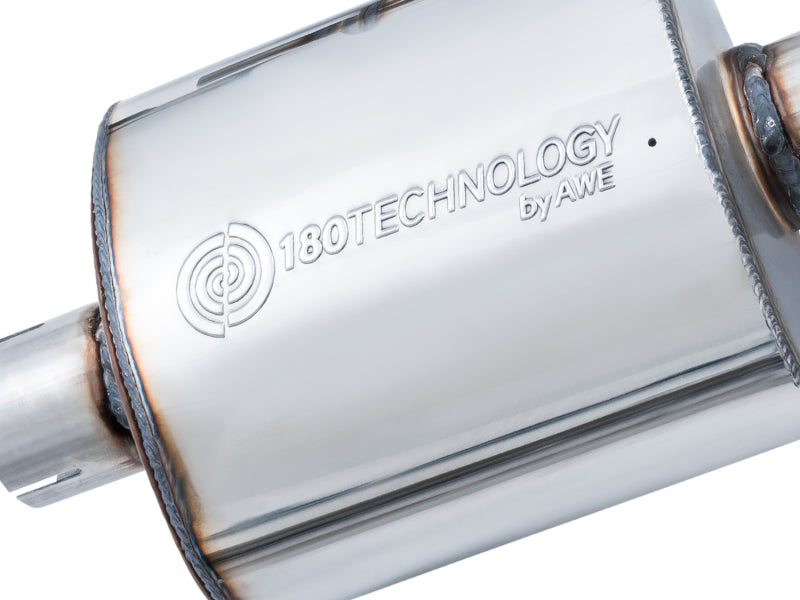 AWE Tuning 3015-32078 Audi B9 A4 Touring Edition Exhaust Dual Outlet - Chrome Silver Tips (Includes DP)