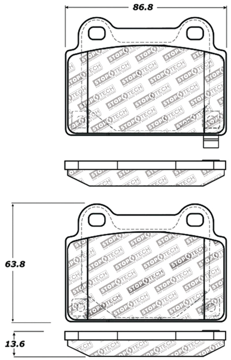 Stoptech 309.13680 StopTech Performance 08+ Mitsubishi Evolution X Rear Brake Pads