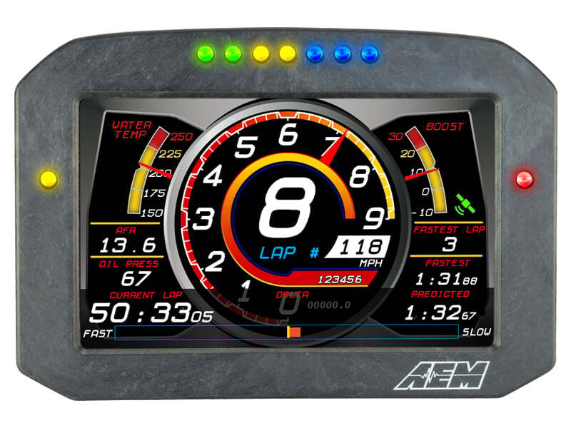 AEM 30-5703F CD-7LG Carbon Logging Flush Digital Dash Display w/ Internal 20Hz GPS & Antenna