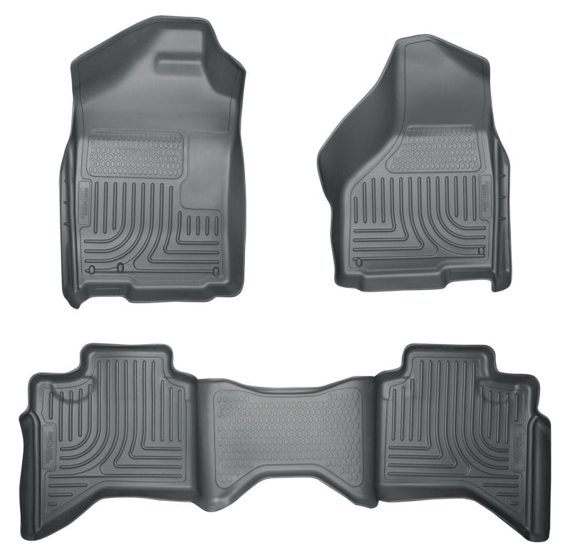 Husky Liners 98032 03-08 Dodge RAM 1500/2500/3500 Quad Cab WeatherBeater Combo Gray Floor Liners