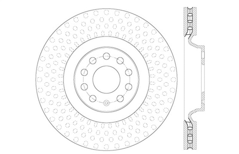 Stoptech 127.33144R StopTech Slotted & Drilled Sport Brake Rotor