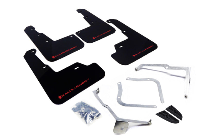 Rally Armor MF32-UR-BLK/RD 15-21 Subaru WRX/STI (Sedan ONLY) Black UR Mud Flap w/ Red Logo