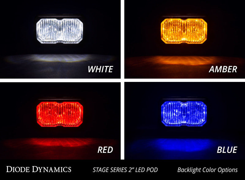 Diode Dynamics DD6388P Stage Series 2 In LED Pod Sport - White Combo Standard ABL (Pair)