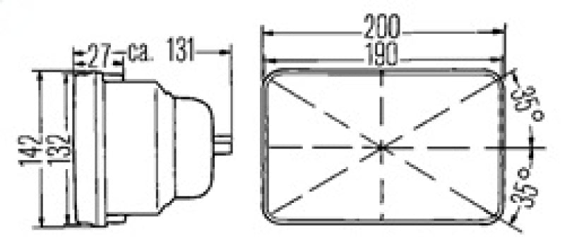 Hella 003427811 Vision Hlmp Kit 190X132Mm H4 12V (Qty 2) (Legal in US for MOTORCYLCES ONLY)