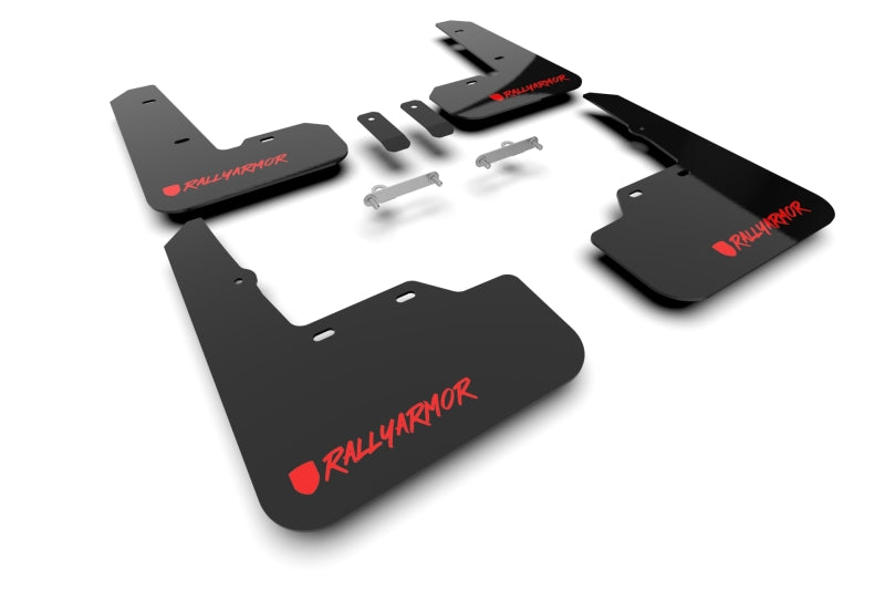 Rally Armor MF92-UR-BLK/RD-X 22-25 Subaru WRX Black UR Mud Flap Altered Font Red Logo