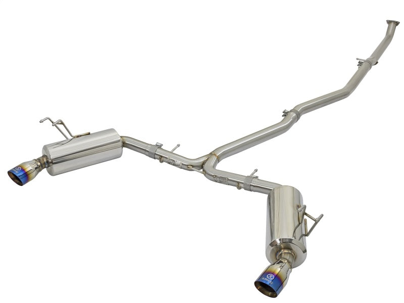aFe 49-36615-L POWER Takeda 16-17 Honda Civic I4-1.5L (t) 2.5-2.25in 304 SS CB Dual-Exit Exhaust Blue Tips