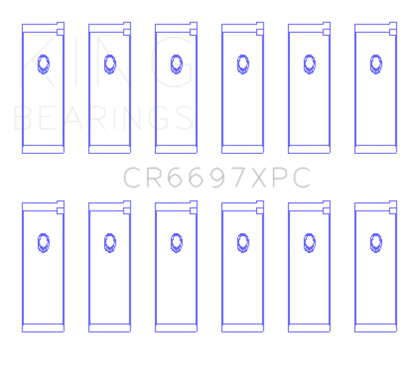 King Engine Bearings CR6697XPCSTDX Nissan RB25/RB26 24V Coated Performance Rod Bearing Set - Size STDX