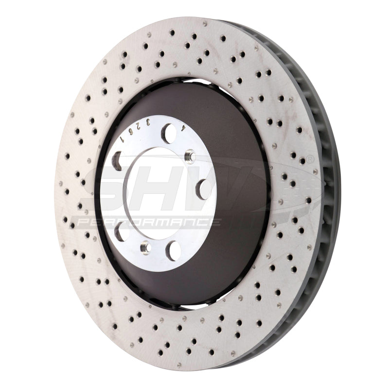 SHW Performance PFL41387 SHW 16-19 Porsche 911 GT3 RS w/o Ceramics Left Frt Drill-Dimp Lightweight Brake Rotor (99135140581)