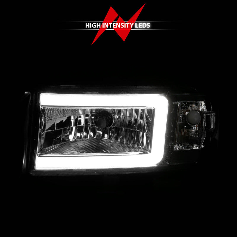 ANZO 111555 94-02 Dodge RAM Crystal Headlight - w/ Light Bar Chrome Housing