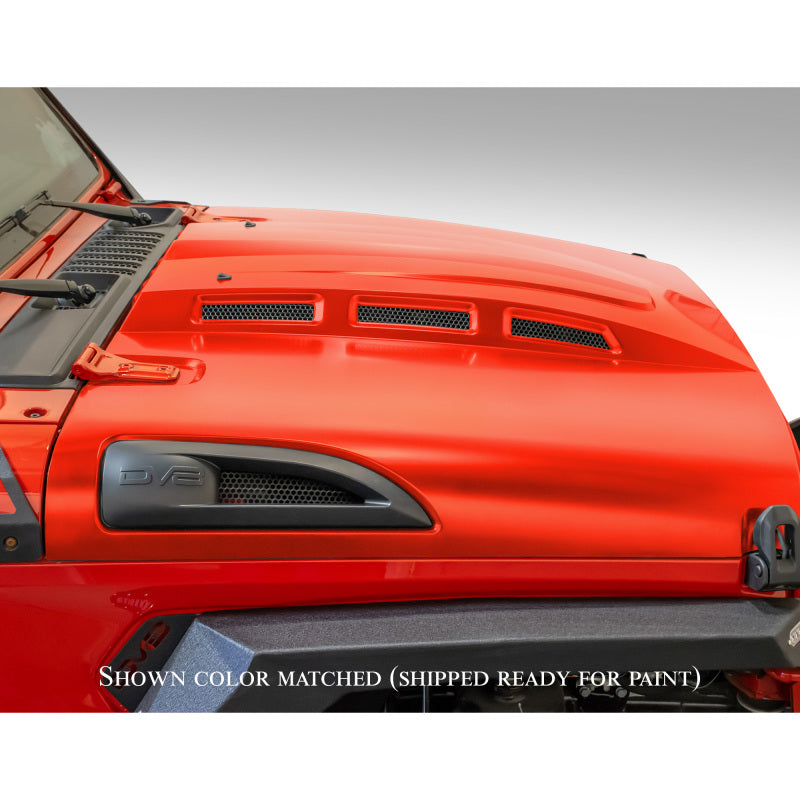 DV8 Offroad HDMBJL-01 18+ Jeep JL Heat Dispersion Hood - Primer Black