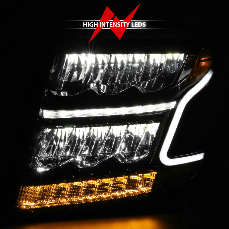 ANZO 111478 15-20 Chevy Tahoe/Suburban LED Light Bar Style Headlights Black w/Sequential w/DRL w/Amber