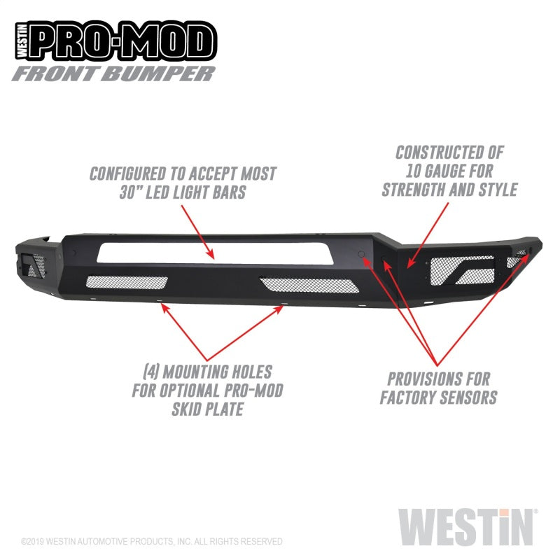 Westin 58-41075 2019 Dodge RAM 1500 ( Excludes 1500 Classic & Rebel Models ) Pro-Mod Front Bumper
