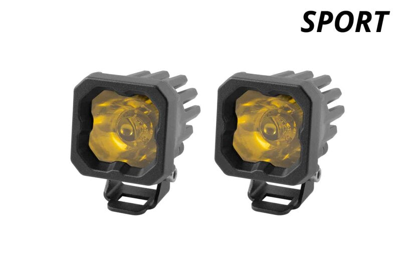Diode Dynamics DD6443P Stage Series C1 LED Pod Sport - Yellow Wide Standard ABL (Pair)