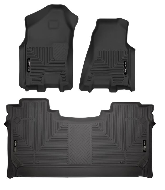 Husky Liners 94001 19 Dodge RAM 1500 Crew Cab Weatherbeater Black Front & 2nd Seat Floor Liners