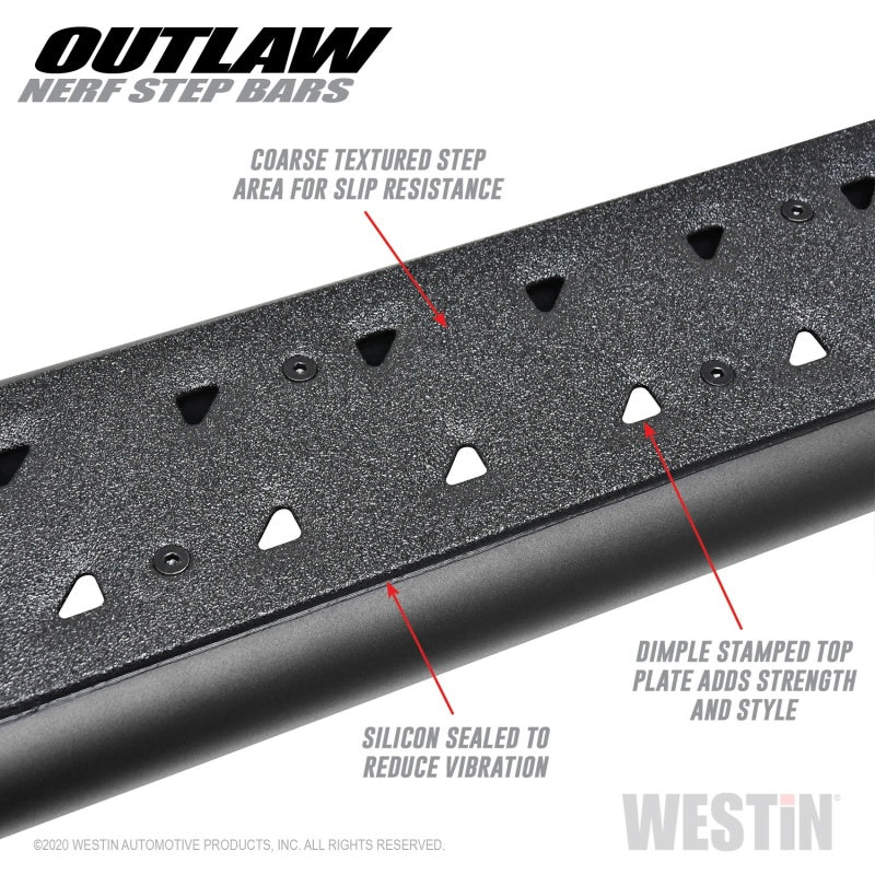 Westin 58-54165 2020 Jeep Gladiator Outlaw Nerf Step Bars - Textured Black