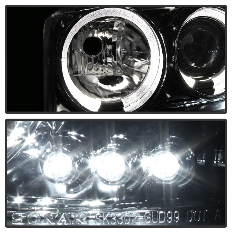 SPYDER 5009371 Spyder GMC Sierra 1500/2500/3500 99-06 Projector Headlights LED Halo LED Smoke PRO-YD-CDE00-HL-SMC