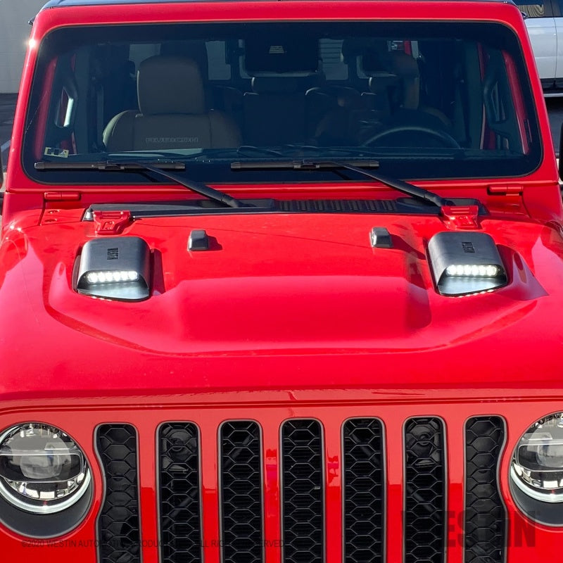 Westin 62-41115 18-20 Jeep Wrangler JL 2dr LED Hood Scoops - Textured Black