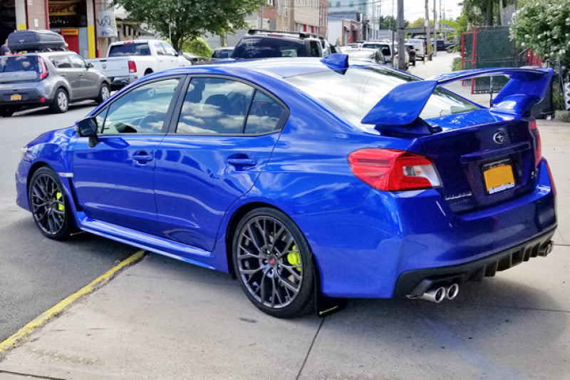 Rally Armor MF32-UR-BLK/CGN 15-21 Subaru WRX/STI (Sedan ONLY) Black UR Mud Flap w/ Green Logo