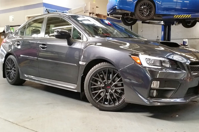 Rally Armor MF32-UR-BLK/WH 15-21 Subaru WRX/STI (Sedan ONLY) Black UR Mud Flap w/ White Logo