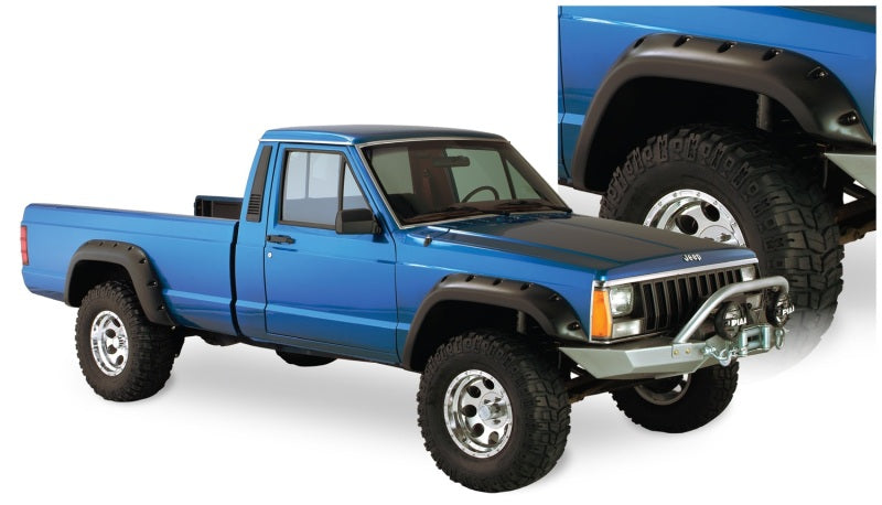 Bushwacker 10912-07 84-01 Jeep Cherokee Cutout Style Flares 4pc Fits 2-Door Sport Utility Only - Black
