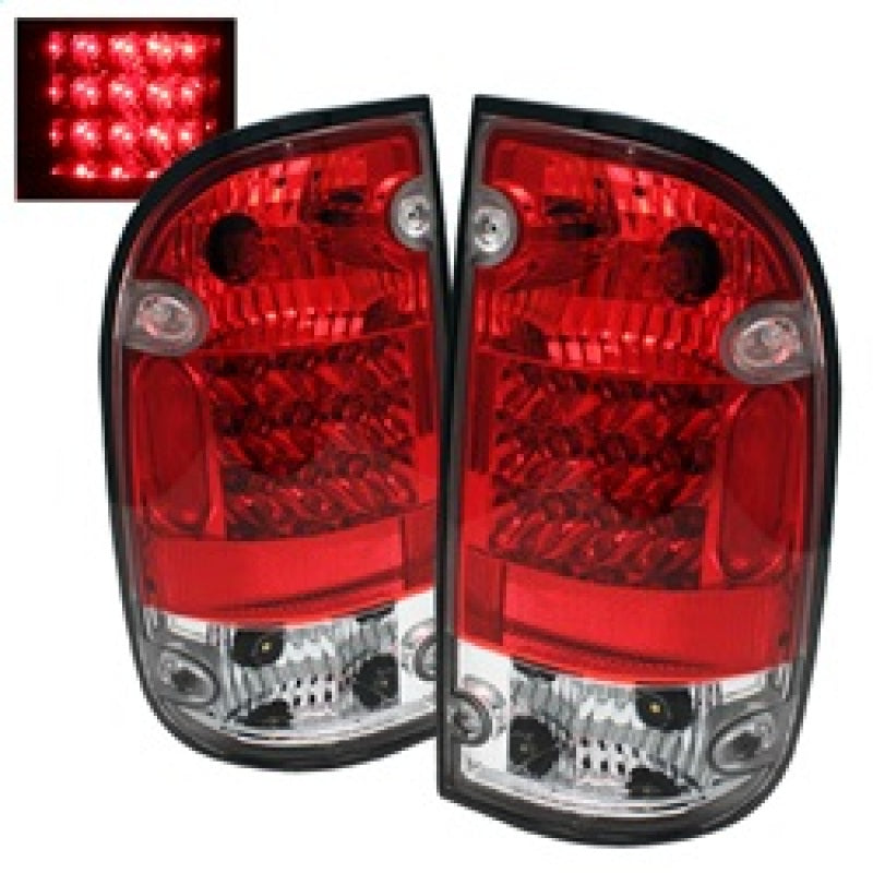 SPYDER 5007872 Spyder Toyota Tacoma 01-04 LED Tail Lights Red Clear ALT-YD-TT01-LED-RC