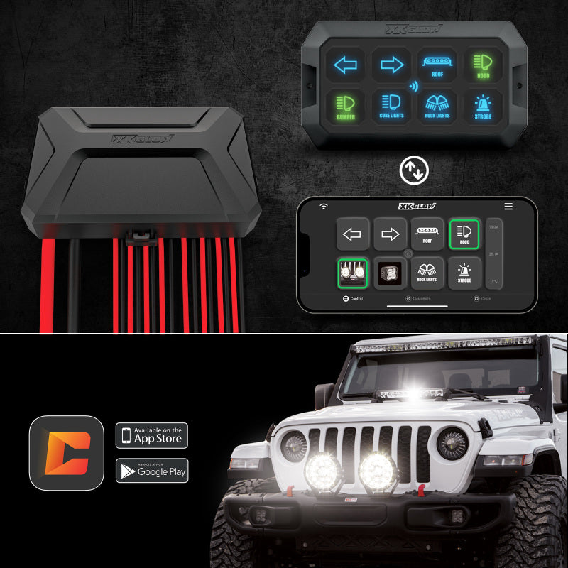 XKGLOW XK-CMD-KIT XK Glow XKcommand Bluetooth Switch Panel for Lights 12V Accessory Offroad