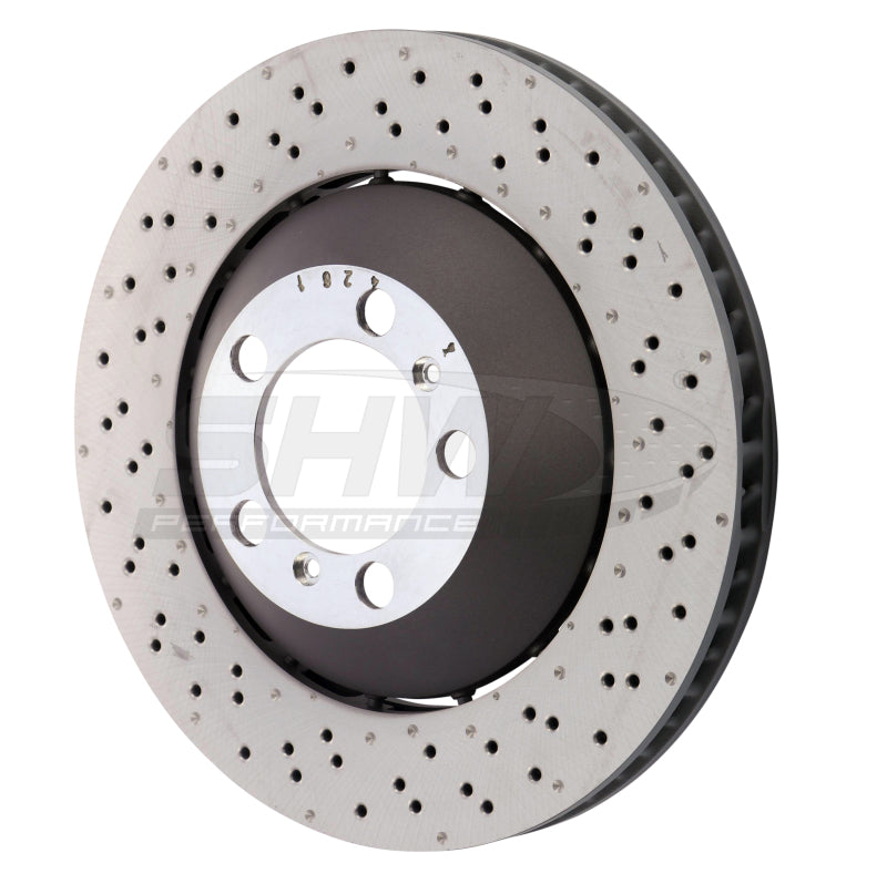 SHW Performance PFR41487 SHW 14-19 Porsche 911 GT3 4.0L w/o Ceramic Brake Right Front Drill-Dimp LW Brake Rotor (99135140681)