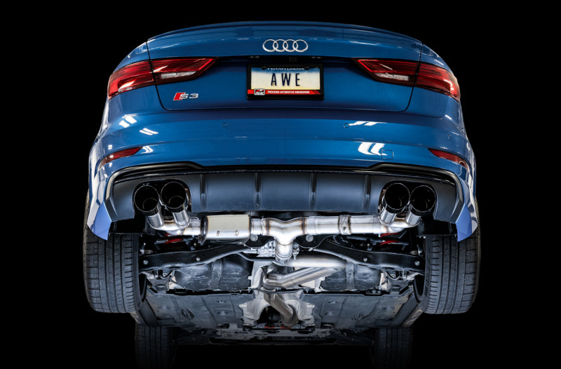AWE Tuning 3025-43072 Audi 8V S3 SwitchPath Exhaust w/Diamond Black Tips 102mm